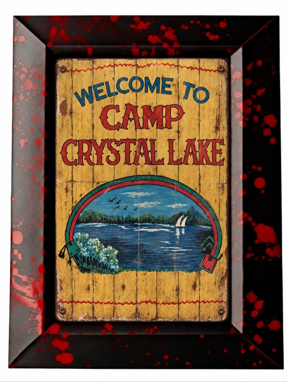 Vintage Horror Bloody Friday the 13th Jason voorhees Halloween Framed Art Print